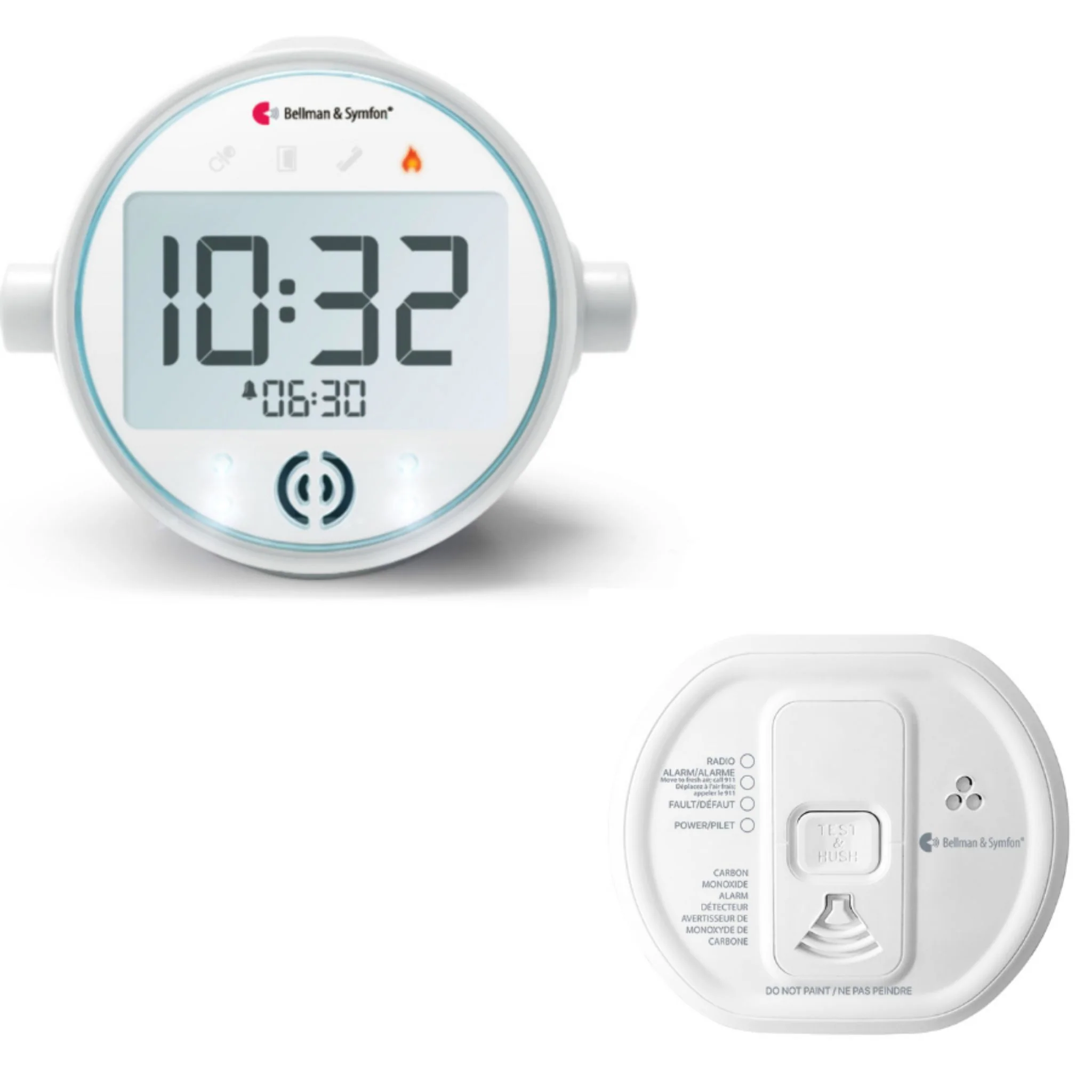 Bellman Visit Alarm Clock Receiver + CO Detector Transmitter Bundle