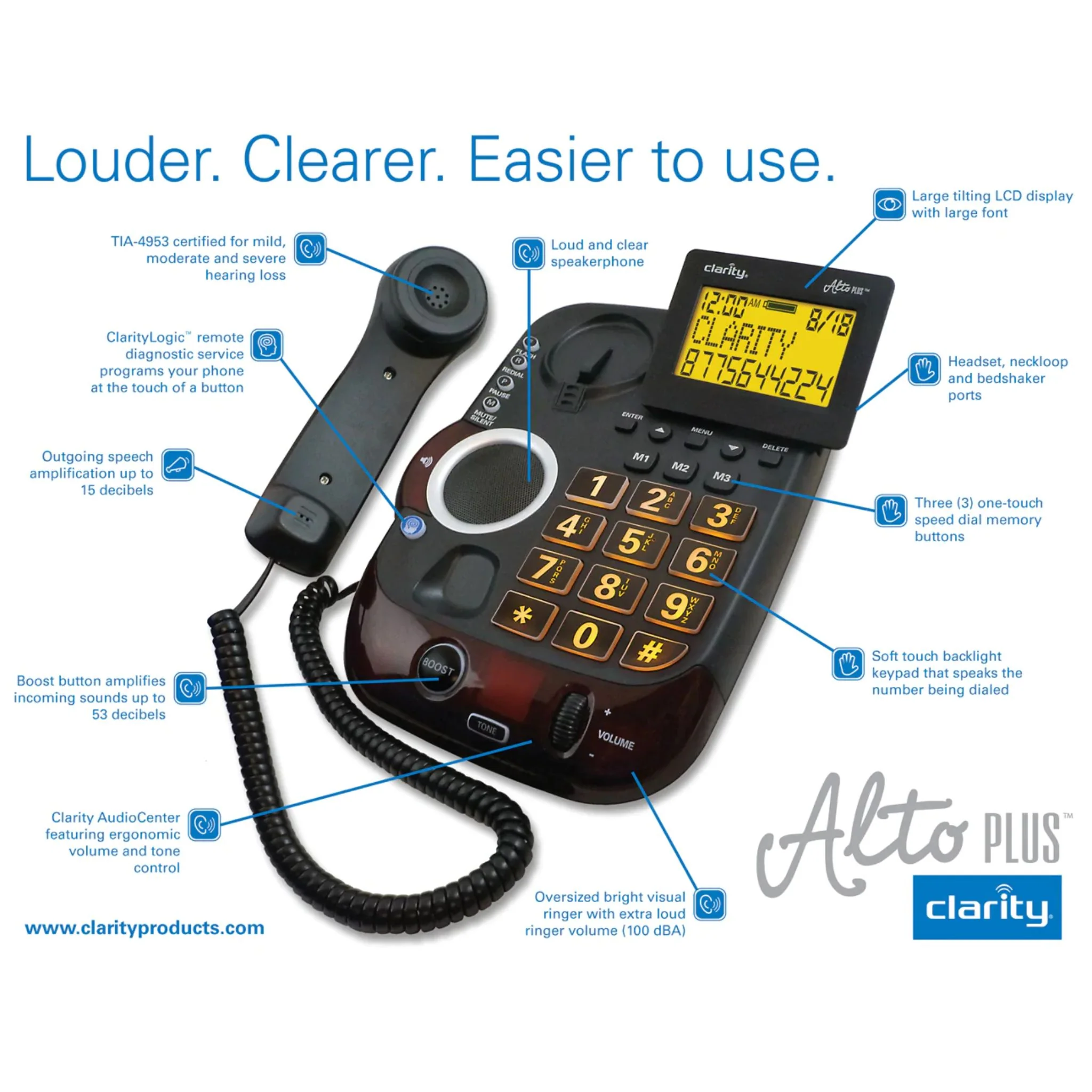 Clarity AltoPlus Extra Loud Caller ID Big Button Speakerphone - Image 3