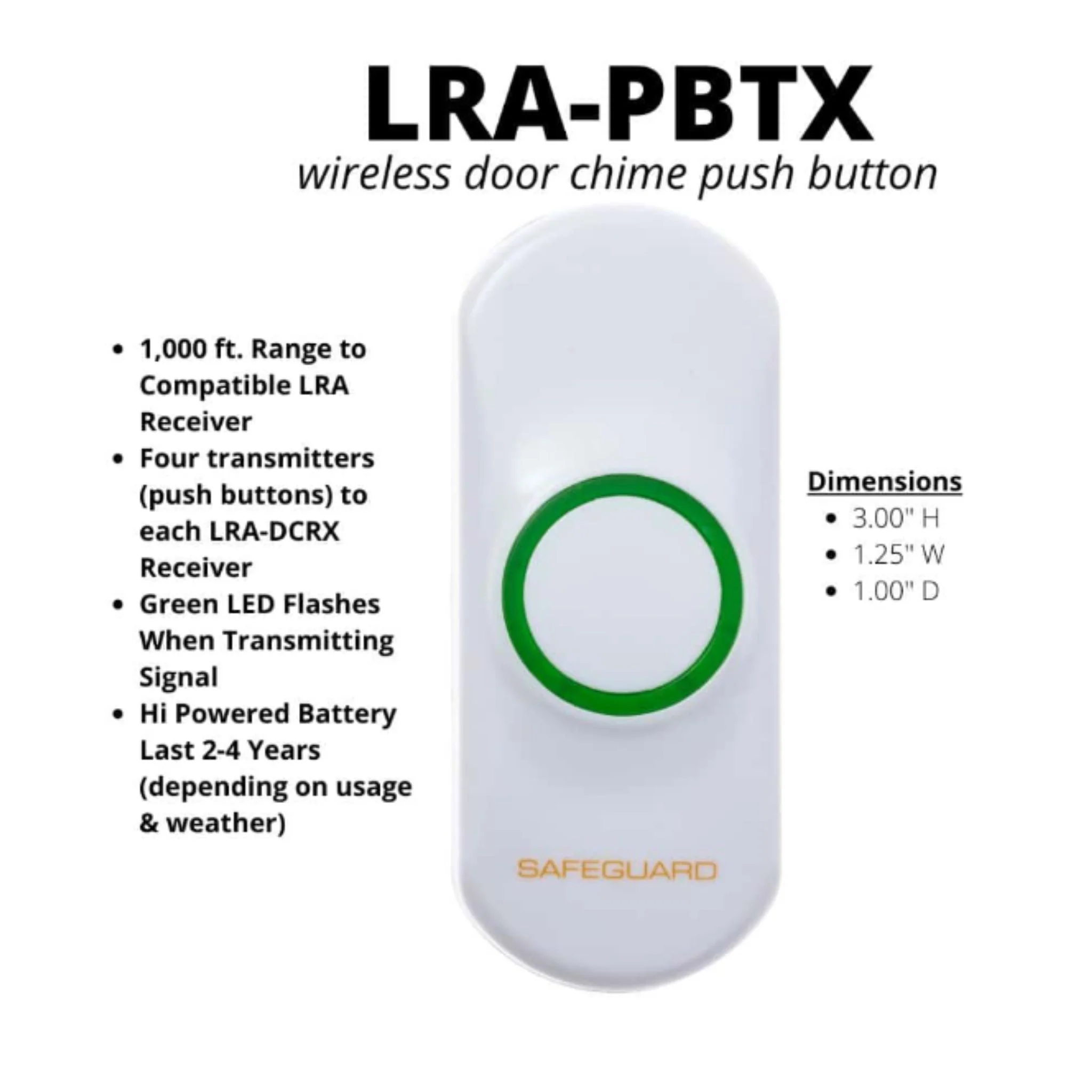 LRA-D10000S Loud Doorbell Plugin Kit with Visual Strobe Alert - Image 6